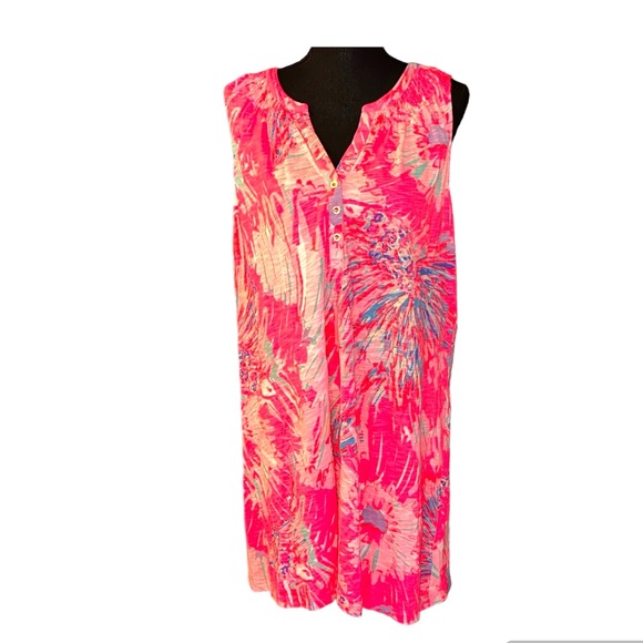 Lilly Pulitzer Dresses & Skirts - Lilly Pulitzer Hot Pink Multi Floral Sleeveless Midi Dress